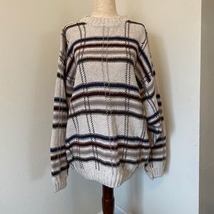 Vintage Plaid Crew Neck Sweater